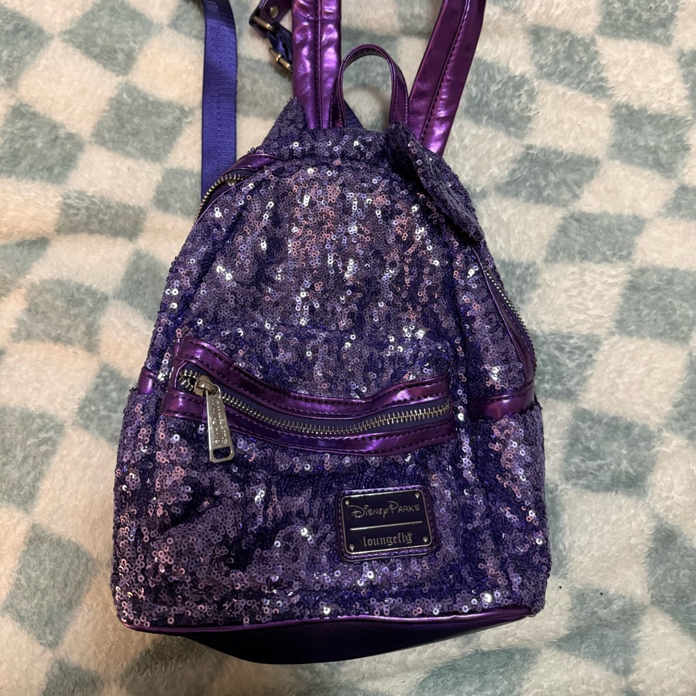 Disney Purple Sequin Women's mini Backpack - Picture 2 of 4